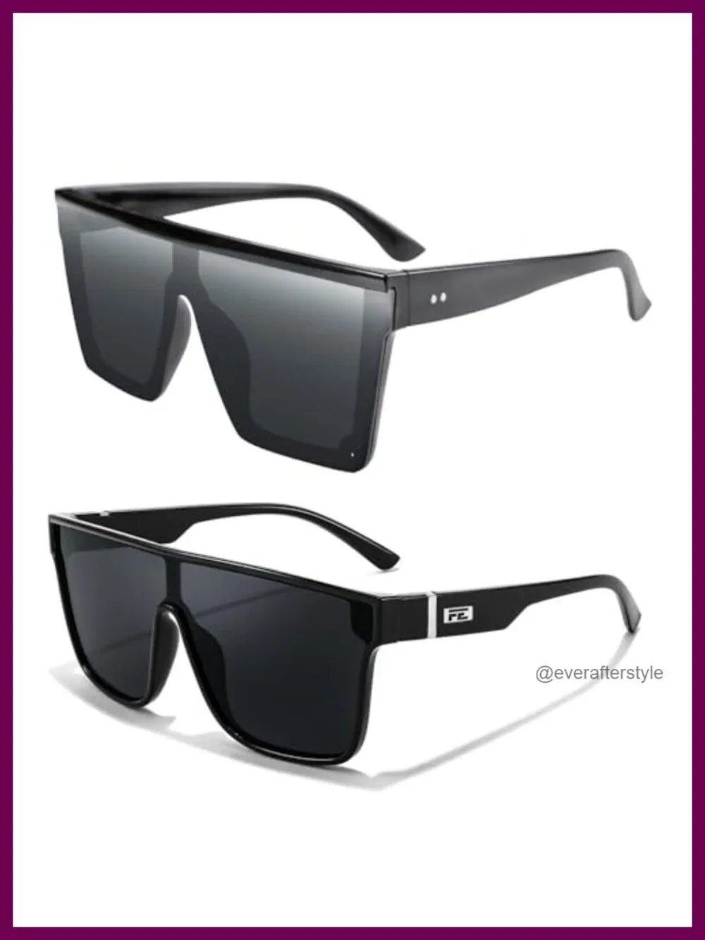 Oversized Flat Top Square Sunglasses UV400 Shield Non-Polarized